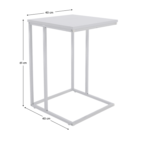 Príručný stolík, biela, KALA