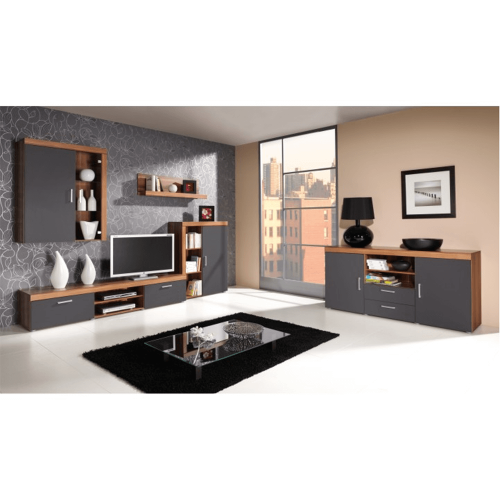 Závesná vitrína, slivka/sivý grafit, CHERIS 4