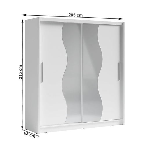 Skriňa s posúvacími dverami, biela, BIRGAMO TYP 1