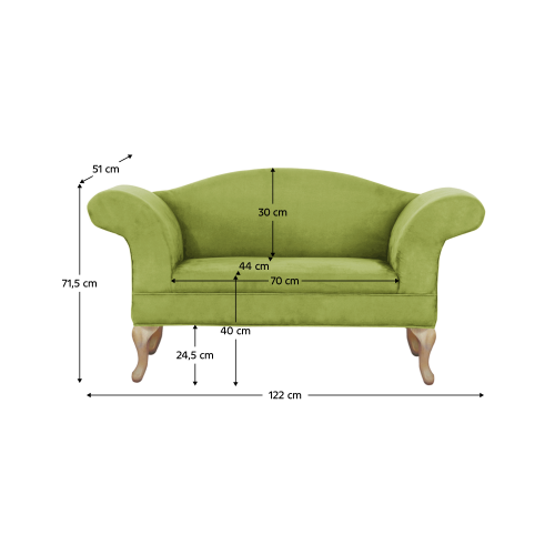 Pohovka, zelená/dub, FABRICIO