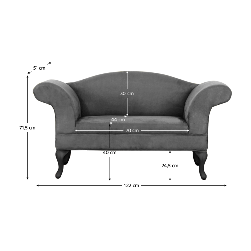 Pohovka, sivá/čierna, FABRICIO