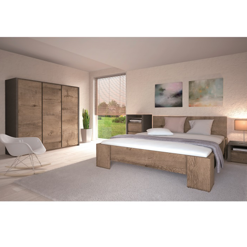 Zrkadlo, dub lefkas tmavý/smooth sivý, MONTANA LS