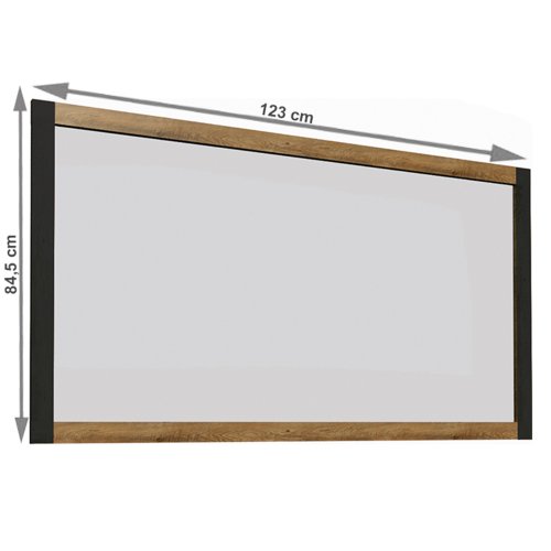 Zrkadlo, dub lefkas tmavý/smooth sivý, MONTANA LS