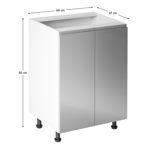 Spodná skrinka, biela/sivá extra vysoký lesk, AURORA D602F Spodná skrinka, biela/sivá extra vysoký lesk, AURORA D602F