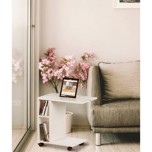 Príručný stolík, biela, NIDEN