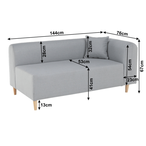 Pohovka, sivá, pravá, BROKEN