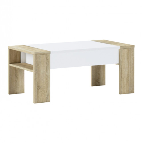 Konferenčný stolík, dub sonoma/biela, PULA