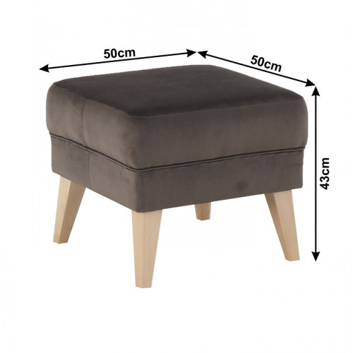 Taburet, taupe-sivohnedá/buk, RODEZA