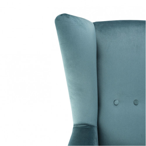 Kreslo-ušiak, mentolová/buk, RODEZA