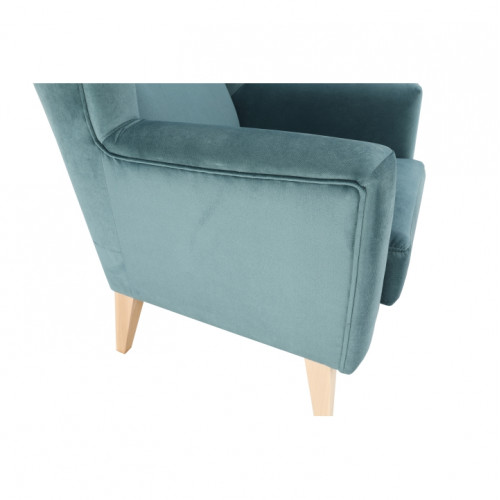 Kreslo-ušiak, mentolová/buk, RODEZA