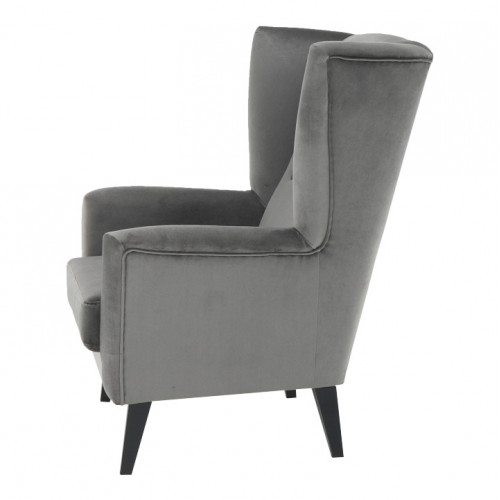 Kreslo-ušiak, svetlosivá/čierna, RODEZA