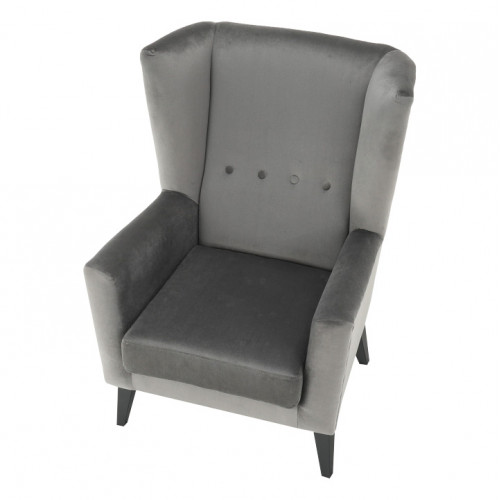 Kreslo-ušiak, svetlosivá/čierna, RODEZA