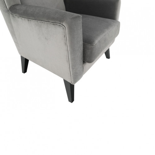 Kreslo-ušiak, svetlosivá/čierna, RODEZA