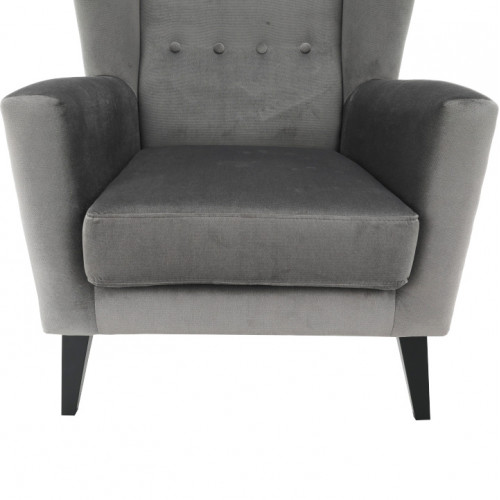 Kreslo-ušiak, svetlosivá/čierna, RODEZA