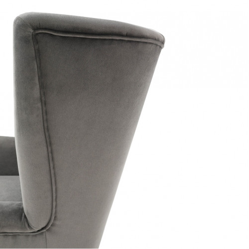 Kreslo-ušiak, svetlosivá/čierna, RODEZA