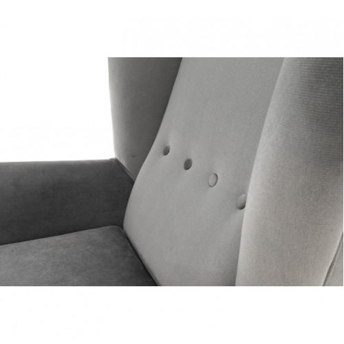 Kreslo-ušiak, svetlosivá/čierna, RODEZA