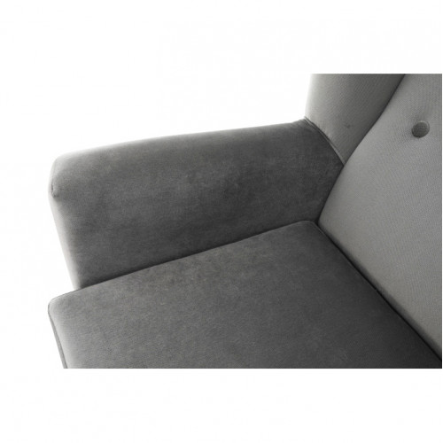 Kreslo-ušiak, svetlosivá/čierna, RODEZA