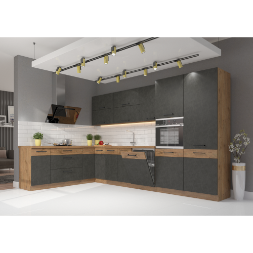 Spodná skrinka, sivá matná/dub lancelot, VEGA 60 D GAZ BB