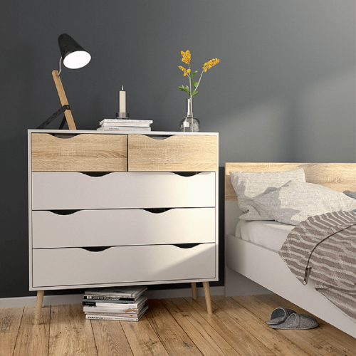 Komoda, dub sonoma/biela, OSLO 75456