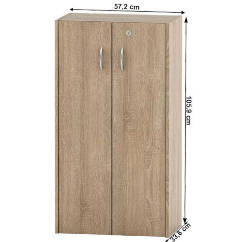 Policová skrinka so zámkom, dub sonoma, TEMPO ASISTENT NEW 034