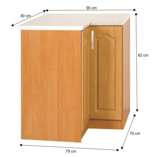 Kuchynská skrinka, jelša, pravá, LORA MDF NEW KLASIK S90/90