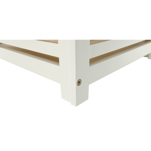 Kôš na bielizeň, lakovaný bambus/biela/béžová, BASKET