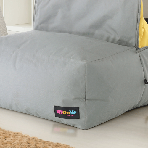 Sedací vak, sivá/zelená/žltá látka, ALIMOR