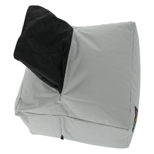 Sedací vak, sivá/zelená/žltá látka, ALIMOR