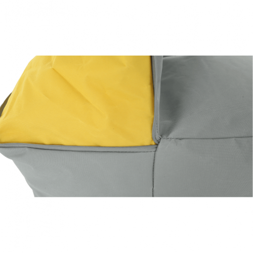 Sedací vak, sivá/zelená/žltá látka, ALIMOR