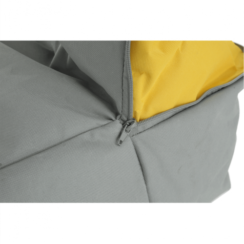 Sedací vak, sivá/zelená/žltá látka, ALIMOR