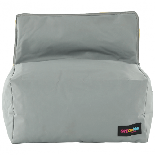 Sedací vak, sivá/zelená/žltá látka, ALIMOR