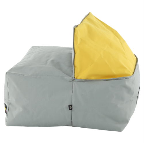 Sedací vak, sivá/zelená/žltá látka, ALIMOR
