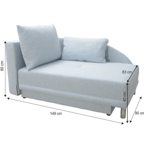 Rozkladacia pohovka, svetlomodrá látka, ľavá, LAUREL