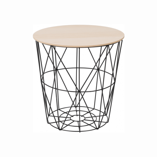 Príručný stolík, prírodná/čierna, NANCER TYP 2