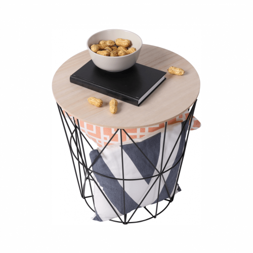 Príručný stolík, prírodná/čierna, NANCER TYP 2