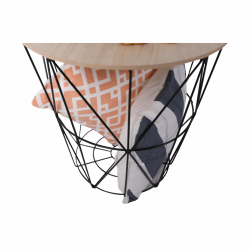 Príručný stolík, prírodná/čierna, NANCER TYP 2