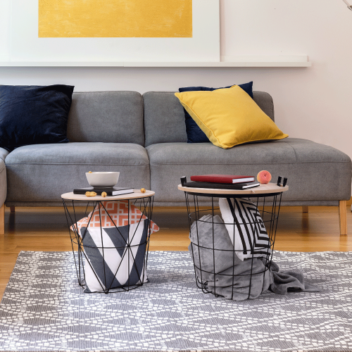 Príručný stolík, prírodná/čierna, NANCER TYP 2