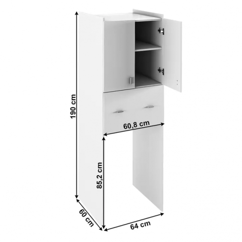 Hlboká skrinka nad práčku, biela, NATALI TYP 9