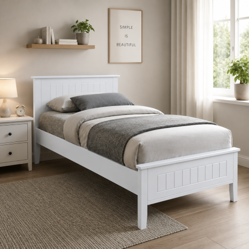 Posteľ, biela, 90x200, MIDEA Posteľ, biela, 90x200, MIDEA