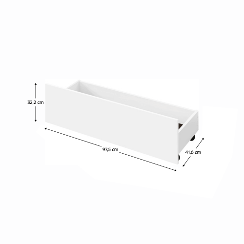 2 kusy, zásuvný kontajner pod posteľ, biela, MIDEA