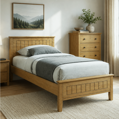 Posteľ, dub, 90x200, MIDEA Posteľ, dub, 90x200, MIDEA