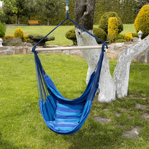 Závesné hojdacie kreslo, modrá, NIKOLO NEW