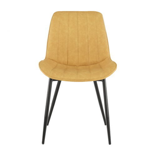 Stolička, ekokoža žltá/čierna, HAZAL