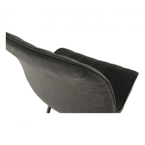 Stolička, ekokoža tmavosivá/čierna, HAZAL