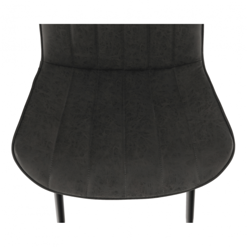 Stolička, ekokoža tmavosivá/čierna, HAZAL