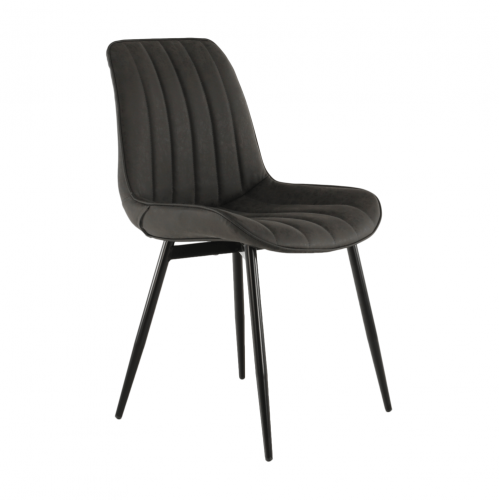 Stolička, ekokoža tmavosivá/čierna, HAZAL