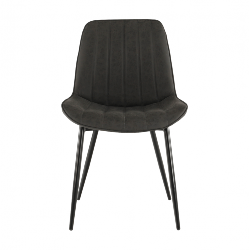 Stolička, ekokoža tmavosivá/čierna, HAZAL