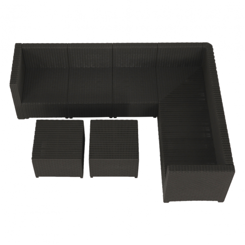 Záhradný 3-dielny ratanový set, hnedá/béžová, RODEN