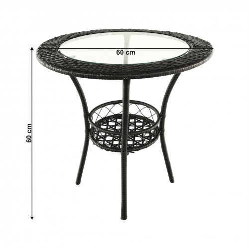 Záhradný ratanový set 1+2, hnedá, LASAN