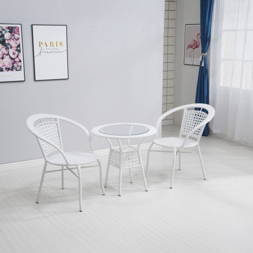 Záhradný ratanový set 1+2, biela, JENAR